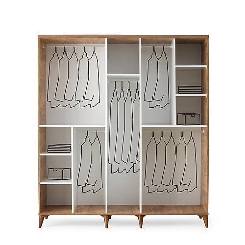 Seronay Lorin 5 Kapakl� Atlantik �am-Beyaz Gard�rop