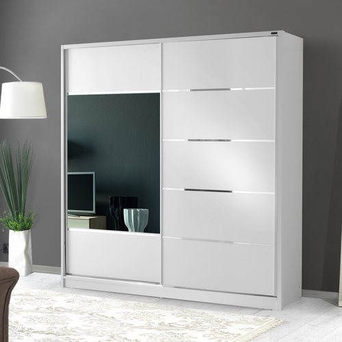 Seronay Arven 180 Cm S�rg�l� Gard�rop Beyaz Ray Dolap