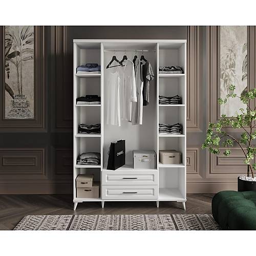 Seronay Mirea 4 Kapakl� �ekmeceli Beyaz Gard�rop