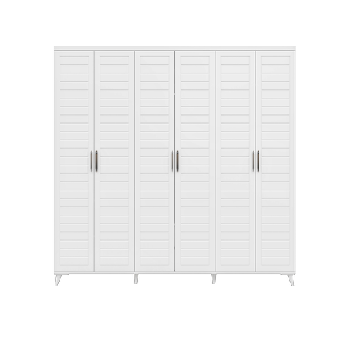 Seronay Rodosa 6 Kapakl� Beyaz Gard�rop