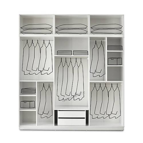 Seronay Lorin 6 Kapakl� Y�kl�kl� Beyaz Gard�rop