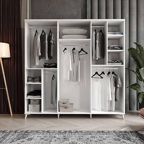 Seronay Neris 6 Kapakl� Beyaz Gard�rop