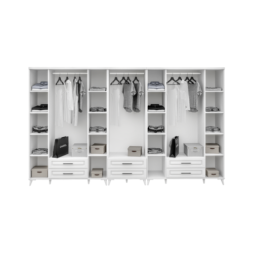 Seronay Mirea 10 Kapakl� 6 �ekmeceli Beyaz Gard�rop