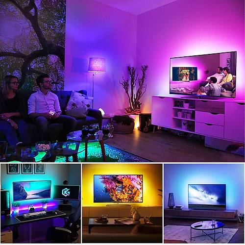 Tv Arkas Led 5 Volt 1 Metre Usb Girili Rgb 5050 Smd 3 ip