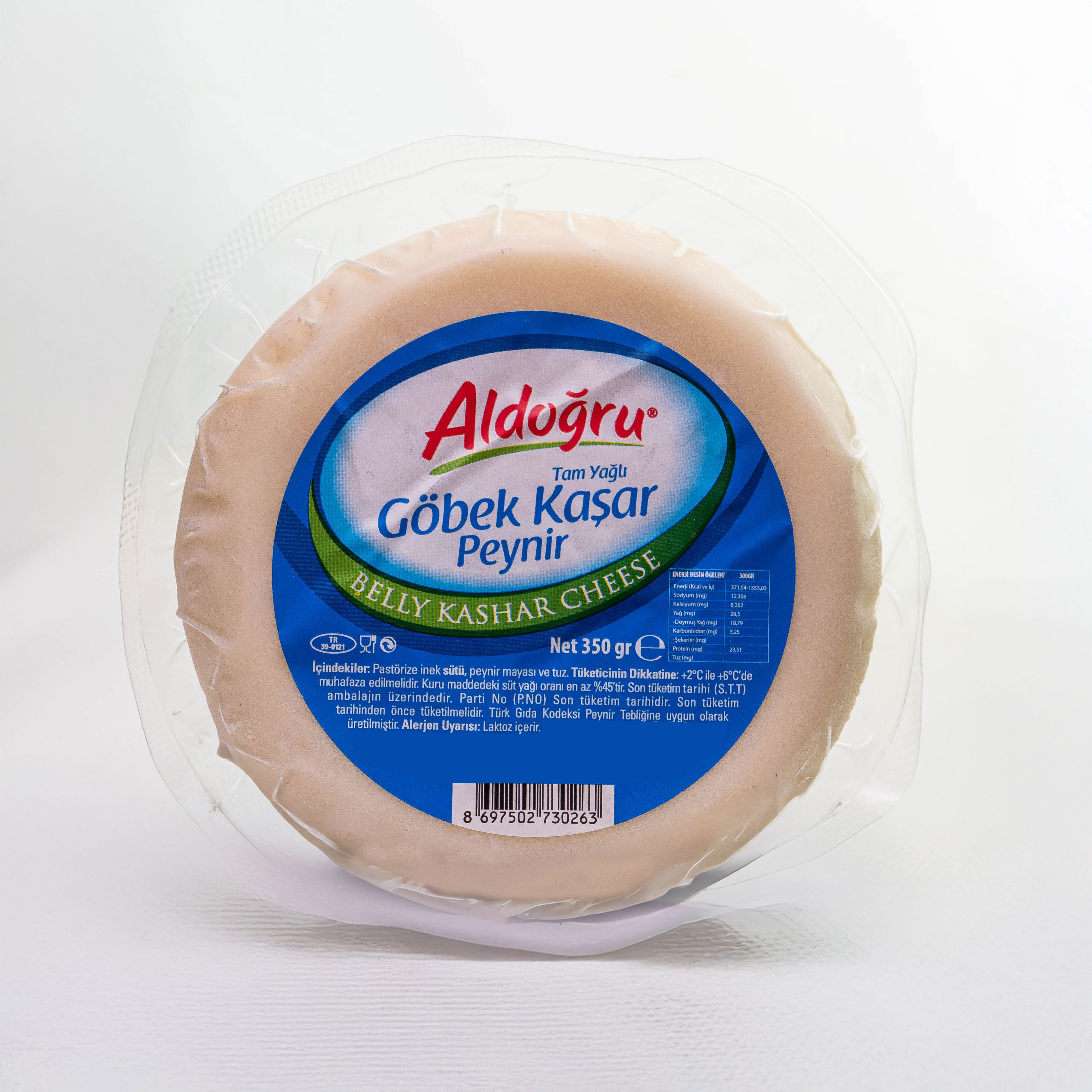ALDOĞRU TAM YAĞLI GÖBEK KAŞAR PEYNİR 350GR