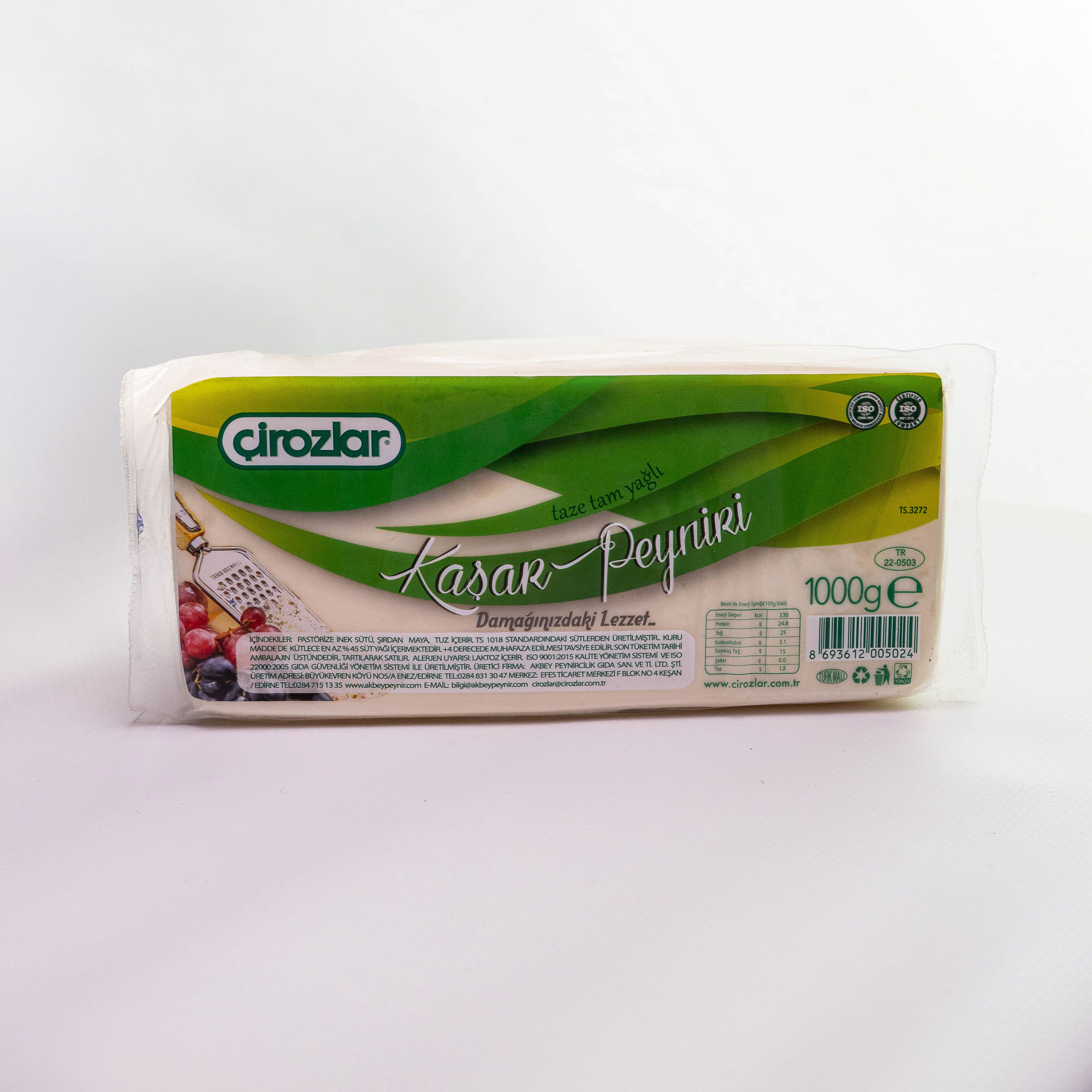 ÇİROZLAR TAM YAĞLI TAZE KAŞAR PEYNİRİ 1000GR
