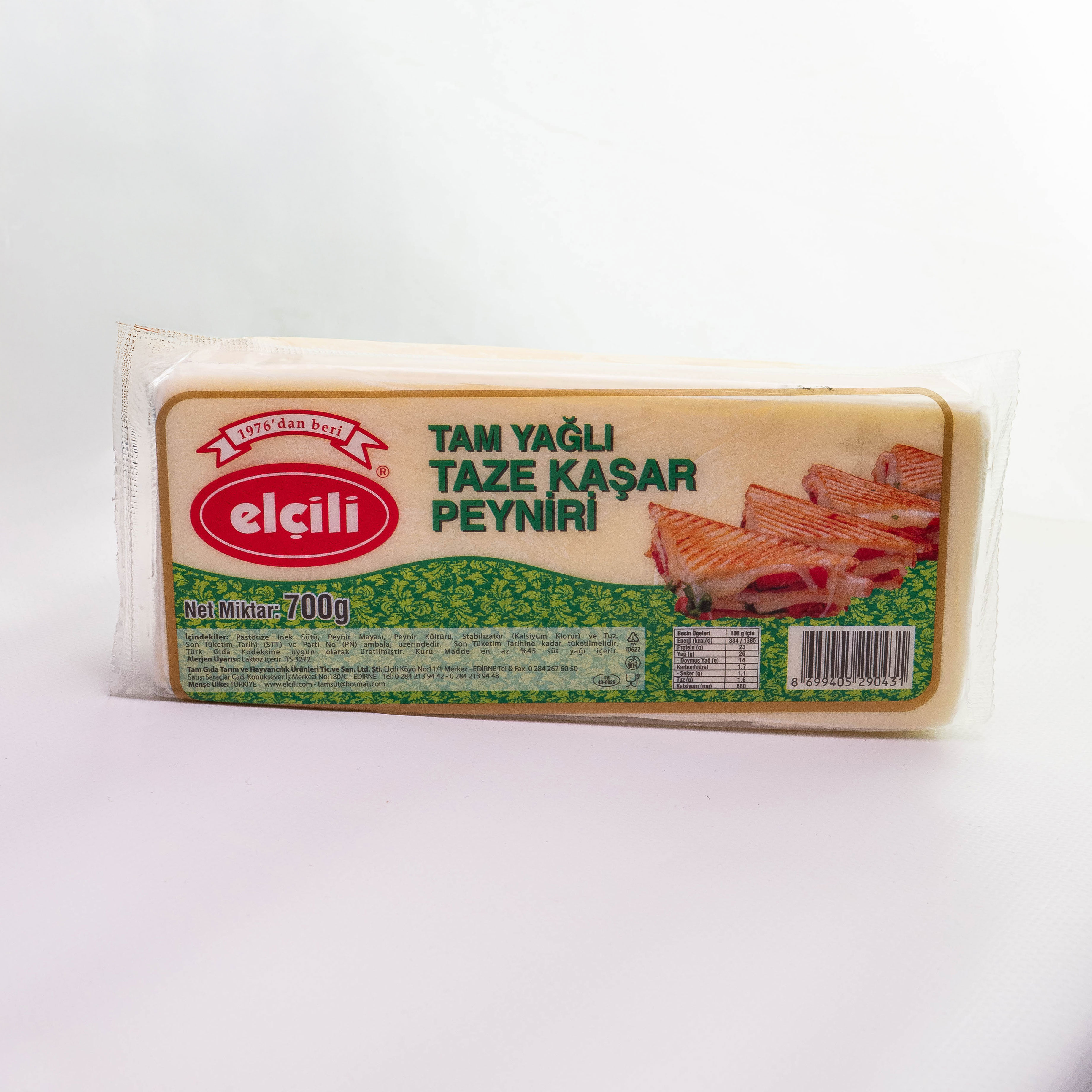 ELÇİLİ TAM YAĞLI TAZE KAŞAR PEYNİRİ 700GR