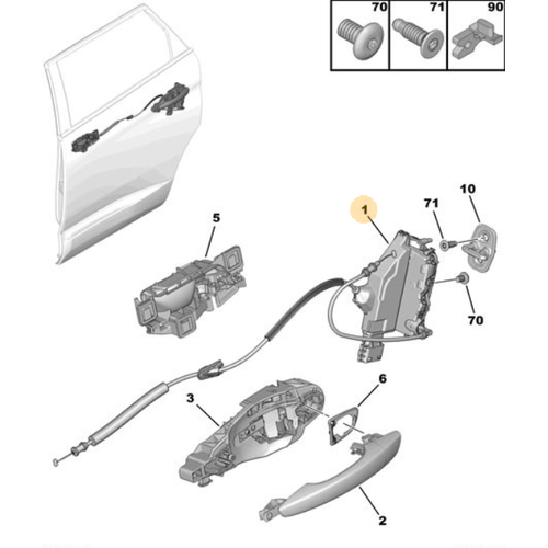 Orijinal 5008 Arka Kapı Kilidi Sol P87E   9822829980