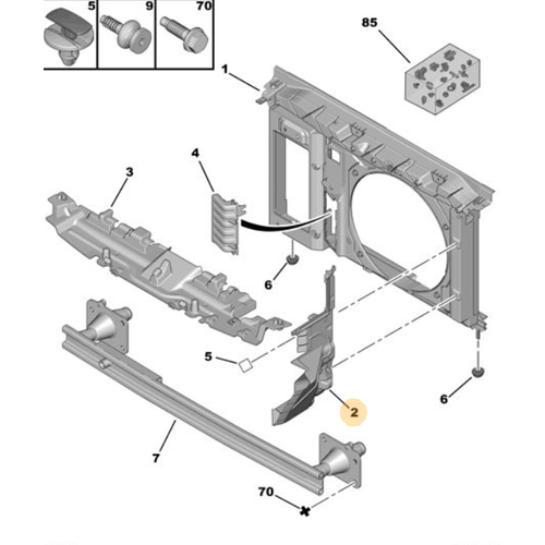 Orijinal 5008 Ön Panel Hava Bölmesi Sağ T87    7104LJ