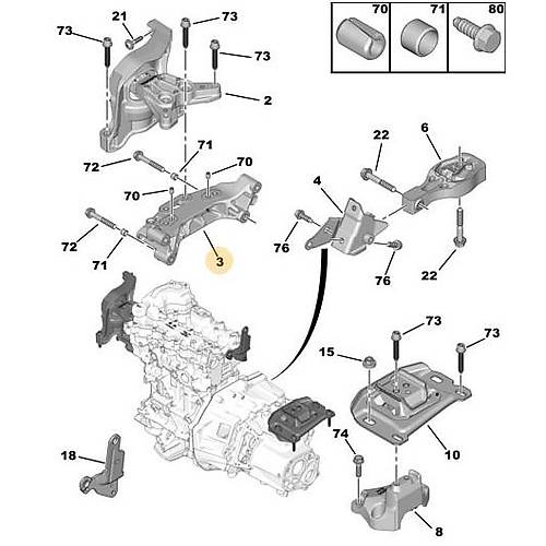 ORIJINAL 308P5 -408 SA ST MOTOR KULAK  BAGLANTI MESNEDI  9674960380