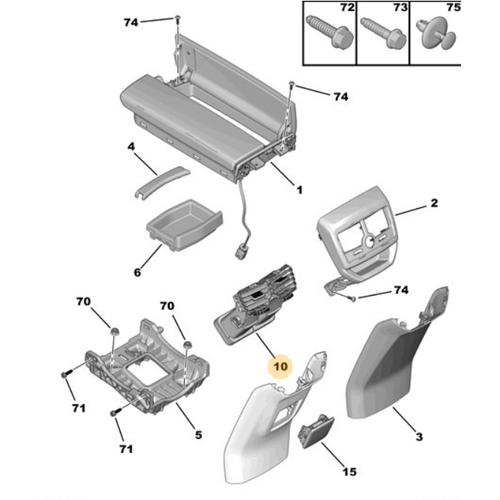 Orijinal  Orta Konsol Hava Difzr 3008 P84E  5008 P87E  98140891Zd