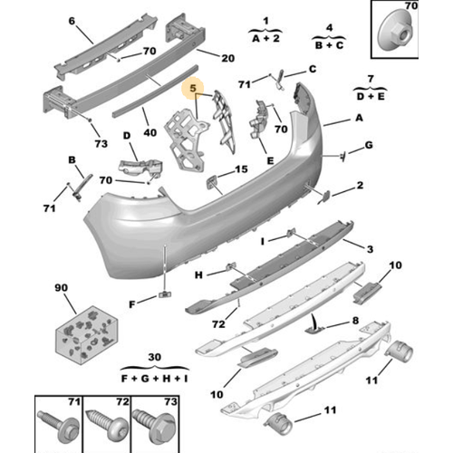 ORIJINAL ARKA TAMPON YAN TAKVYELER SET 308 T9   1610767580