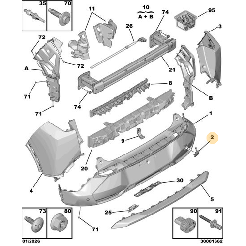 Orijinal Arka Tampon �eki Demir Kapa��  3008 P64 GT  984380851T