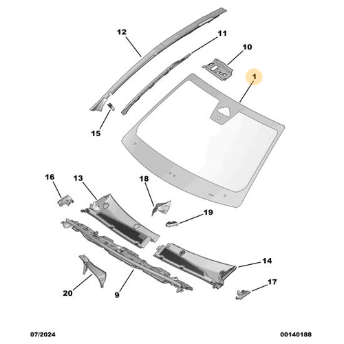 Orijinal �n Cam (5008 P74 GT / 3008-P64)   9839758480