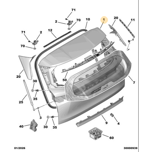 Orijinal Arka Bagaj Kapa��  Peugeot - 5008 P74 GT  1695712080