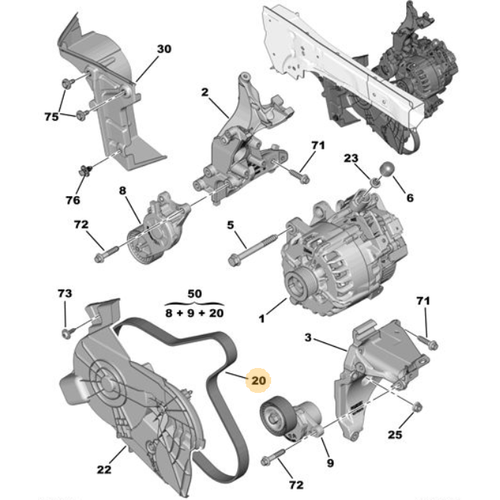 Orijinal Alternatr Kay 308 T9 T7  5008 T87 2008 A94F  5750ZQ