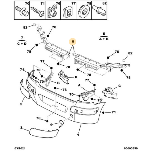 ORIJINAL 307 Arka Tampon �� Braket Tak�m�   741636