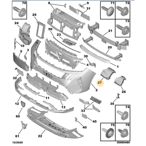 Orijinal  �n Tampon Hava Giri� Kanal� - Arka   Peugeot - 5008 P74 GT   9846310780
