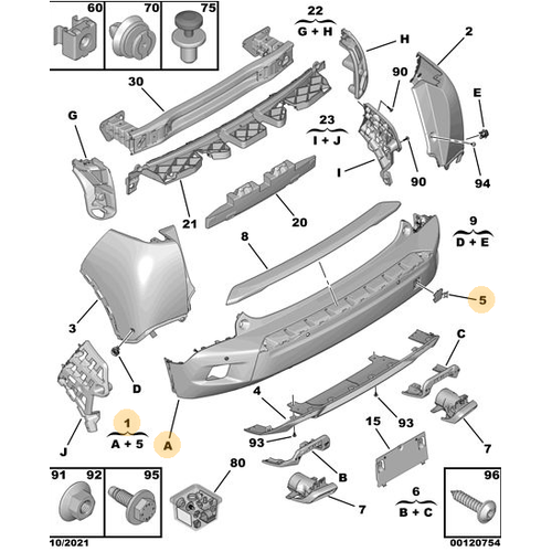 Orijinal 2008 Arka Tampon P24E  98385169XT