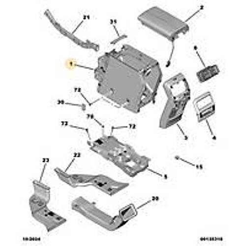 Orijinal Orta Konsol Ana G�vdesi (Arka)  3008 P64    98398388ZD