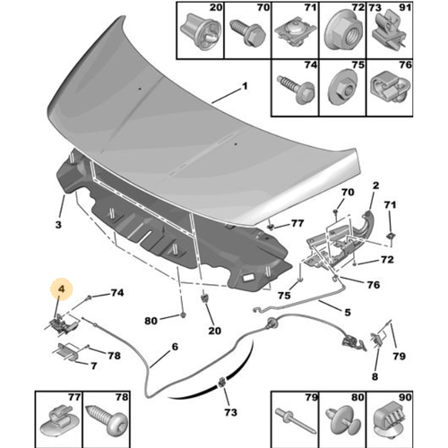 Orijinal Kaput Kilidi 3008 T84  7934E9