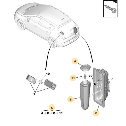 Orijinal  Aydnlatma 3008 T84  5008 T87 6362Z0