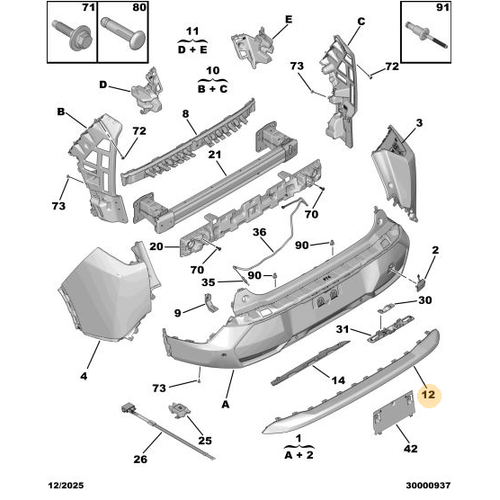 Orijinal Arka Tampon Kaplamas�  Peugeot - 5008 P74 GT  984943541T