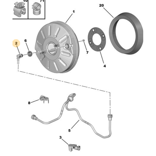 Orijinal Fren Vakum Sensoru 308 T9 308 P5 3008 P84E 5008 P87E  508 R8  9810806380