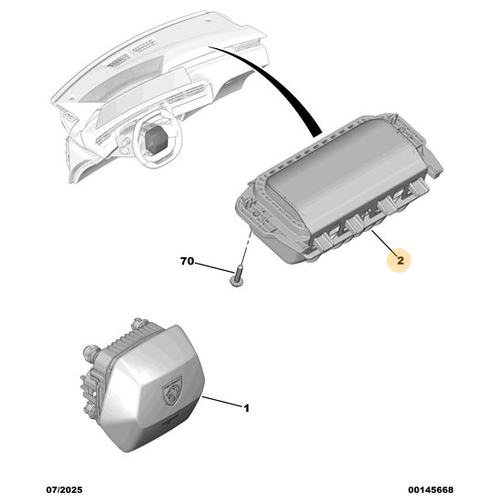 Orijinal Yolcu Airbag / Torpido �st� Hava Yast��� Peugeot - 5008 P74 GT  9839801280