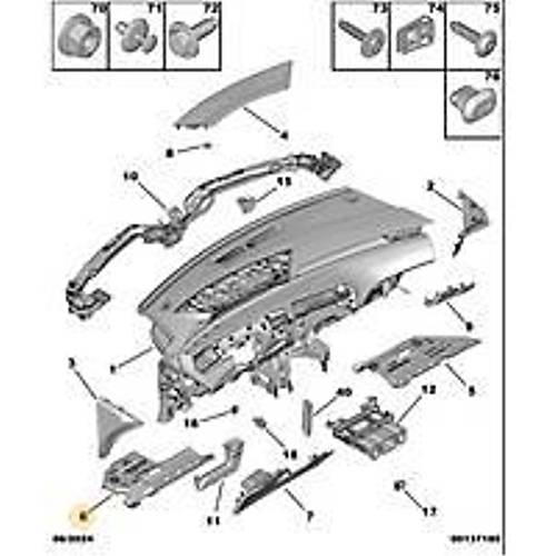 Orijinal Torpido Alt Sol Bakalit  3008 P64   9842539880