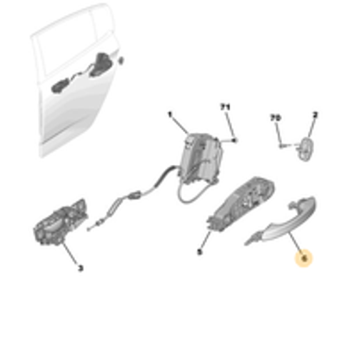 Orijinal Arka Kap� Kolu - Sol 308 P5 408 5008 P74 GT   983495081T