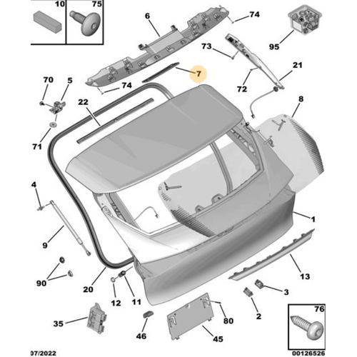 Orijinal DS4 Bagaj Kapa Spoiler Fitili  9837781680