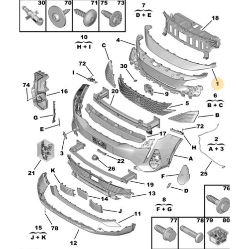 Orijinal   n Tampon st 3008  P84E  5008 P87E Makyajl Kasa   983679311T