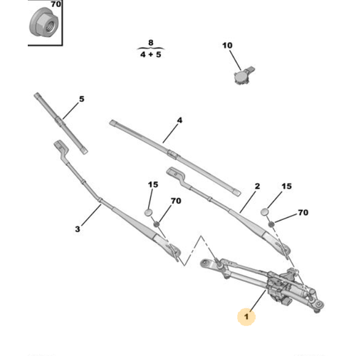 Orijinal  n Cam Silecek Motoru 3008  P84E 5008 P87E  9824762480