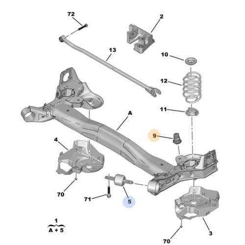 ORIJINAL 308 P5 ARKA TRAVERS YK TAKOZU 9840050980