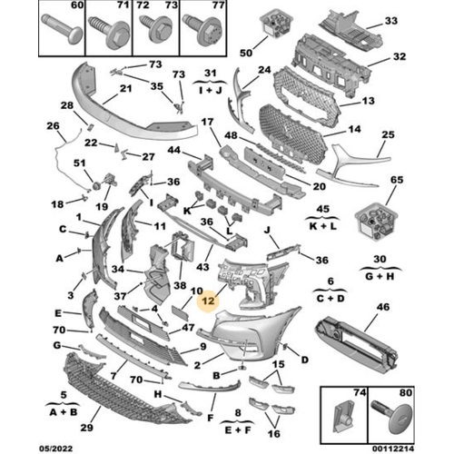 Orijinal DS7 X74 n Tampon Balant Braketi Sol Makyajsz Kasa   9819738080