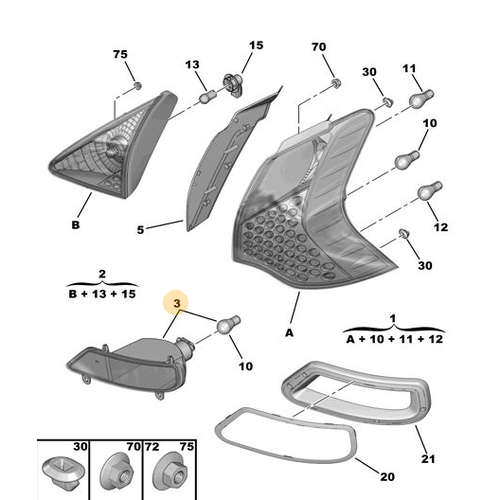 Orijinal Arka Sis Lambas Sa 3008 T84   6351HG