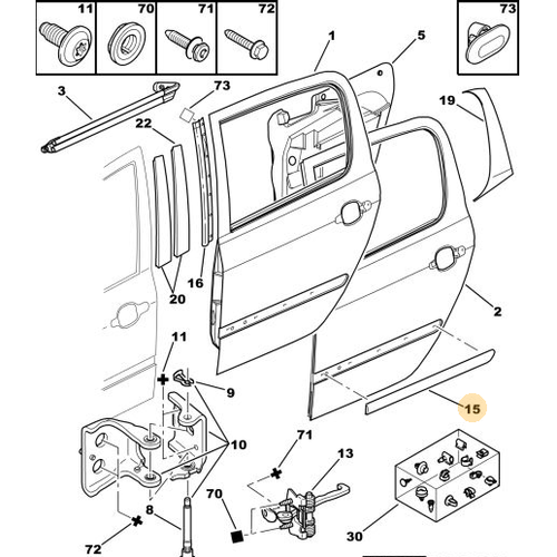 ORIJINAL 307 Sa� Arka Kap� ��tas� 8586H8