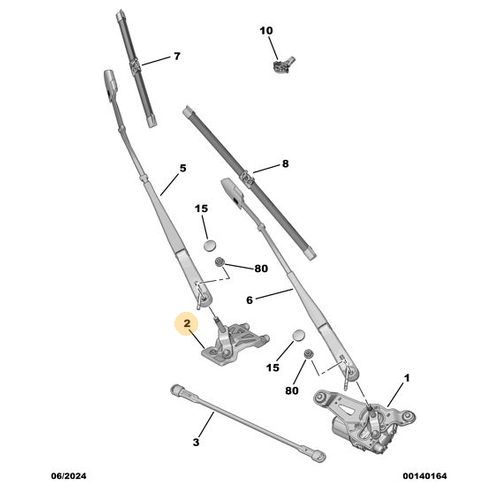 Orijinal Silecek Ara Ba�lant�  Peugeot - 5008 P74 GT  9843827280