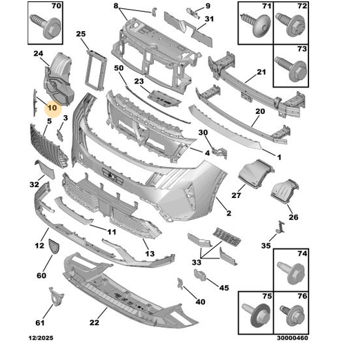 Orijinal �n Tampon Giydirme Grubu  Peugeot - 5008 P74 GT 16939054XK