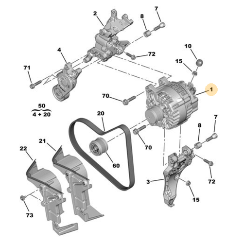 ORIJINAL ALTERNATR 308 T9    9810525380