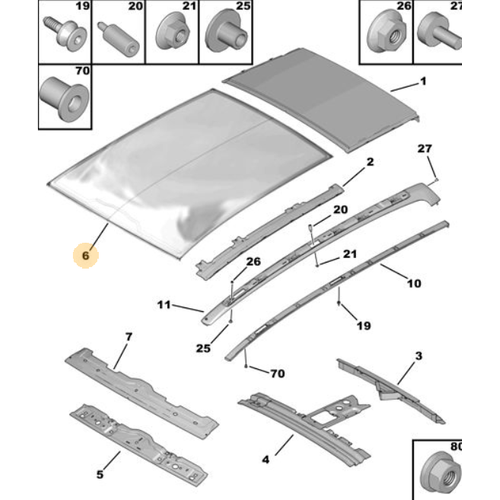 Orijinal 5008 Tavan Cam T87   8401XC