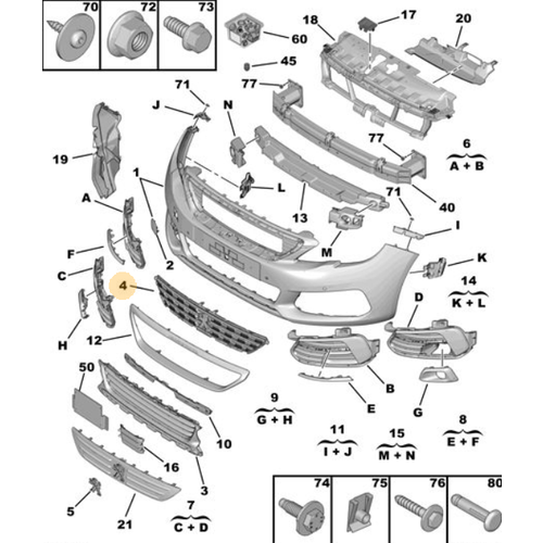 ORIJINAL  MOTOR ALTI SAC IZGARA 308 T9  1627661680