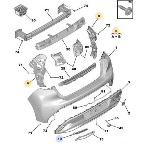 ORIJINAL ARKA TAMPON BAGLANTI AYAK (308-P5)   1680965780