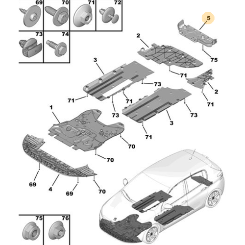 Orijinal Kasa Alt Koruyucu Plastik 308 T9   9804320180