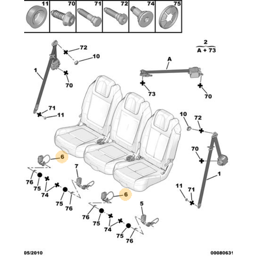 Orijinal Arka Emniyet Kemeri Tokas Karl Sa 5008 T87    8975SN