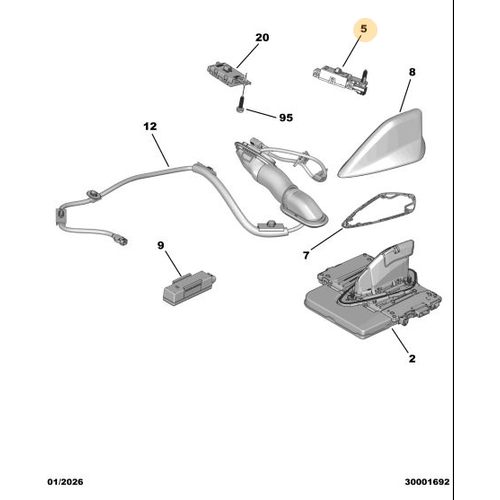 Orijinal Anten Parazit Filtresi  Peugeot - 5008 P74 GT   9833137780