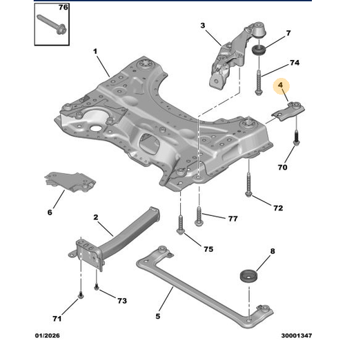 Orijinal �n �asi Ba�lant� Demiri -Sol  3008 P64 GT  9678850580