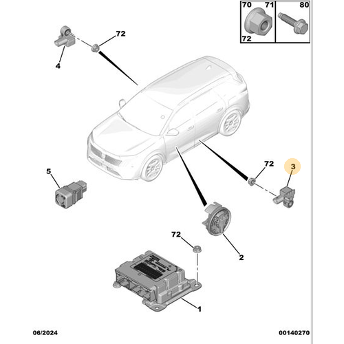 Orijinal Darbe Sens�r� �n/Sa�   Peugeot - 5008 P74 GT  9852132580