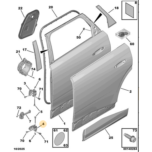 Orijinal Alt Kap� Mente�esi - Sa�  Peugeot - 5008 P74 GT   1686625280